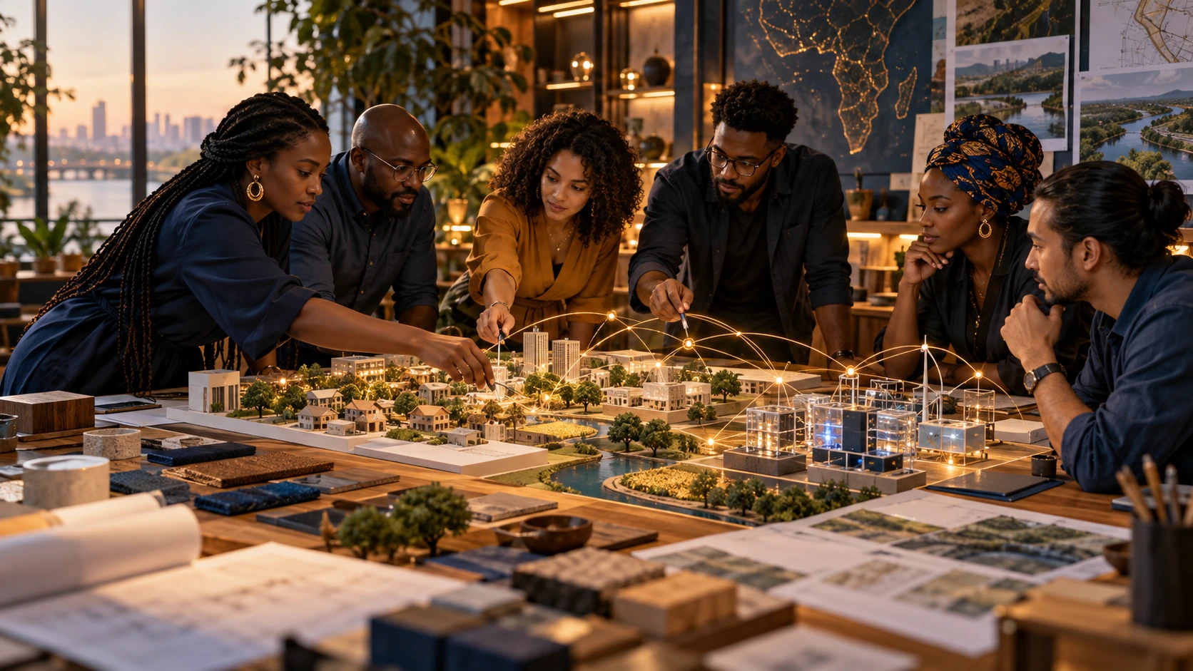 An interdisciplinary team planning connected local operations.